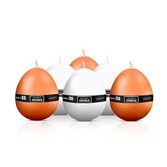 SITARA CRAFTS® White and Orange Round-Shaped Sphere Egg Candle ...