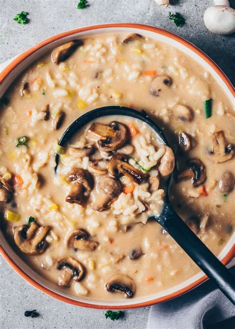 Creamy Mushroom Rice Soup - Easy, Vegan & One Pot - Bianca Zapatka ...