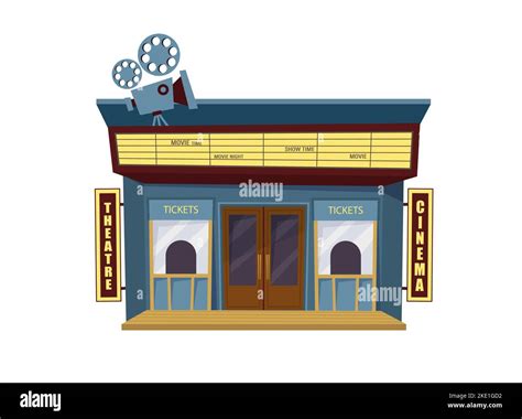 Cinema building vector illustration isolated on white background. Movie ...