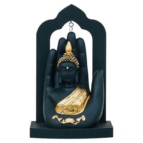 Palm Buddha Statue Showpiece for Home Decor Living Room Office Desk (B ...