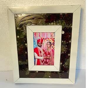 CLASSY ARTZ Preserved Couple Photo in Resin Jaimala Frame | White Epoxy ...