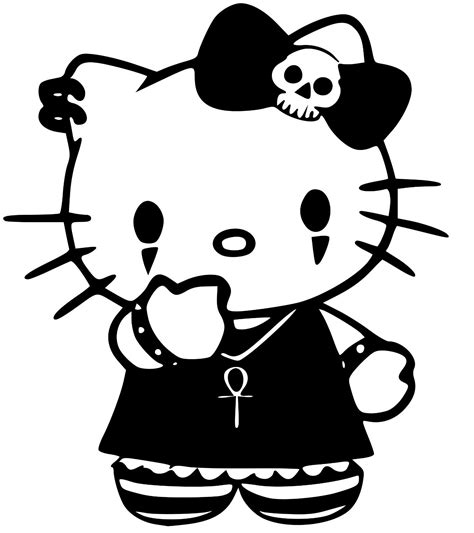 Goth Hello Kitty Coloring Pages