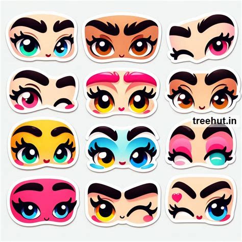 Printable Eyebrows Stickers and 15 Craft Activities for Kids, Adults ...