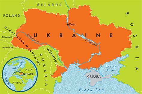 Ukraine Continent Map