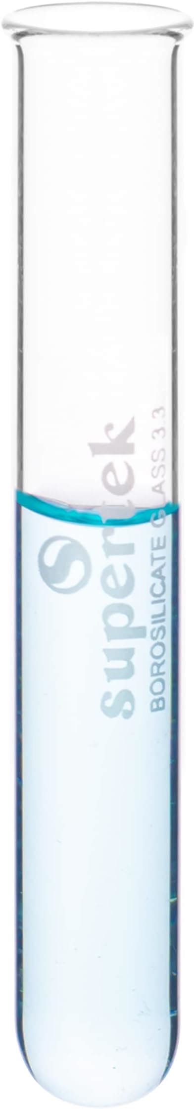 Supertek Pack of 100 Borosilicate Glass Test Tube with rim 100 x 25 mm ...