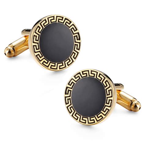 Buy Peora Black Gold Two Tone Cufflinks Set Stylish Accessories for Men ...