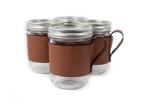 Leather Mason Jar Handle for Wide Mouth Pint Jar Ball / Kerr | Etsy