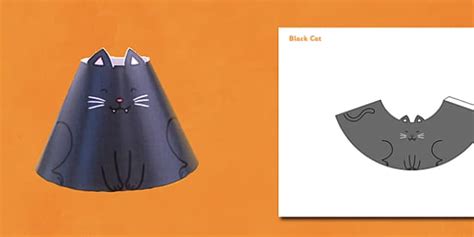 Halloween Cone Characters Black Cat (teacher made) - Twinkl