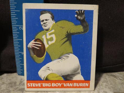 1949 LEAF FOOTBALL STEVE VAN BUREN ROOKIE GREEN JERSEY #22 PHILA ...