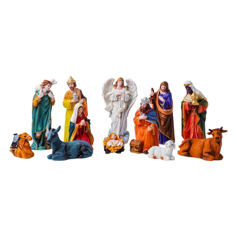 Buy Newven Christmas Crib Set Statues | Nativity Set Xmas Crib ...