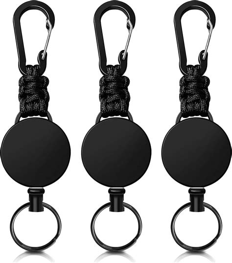 Xkey 2 Pack Retractable Keychain Heavy Duty Carabiner Badge Holder ...