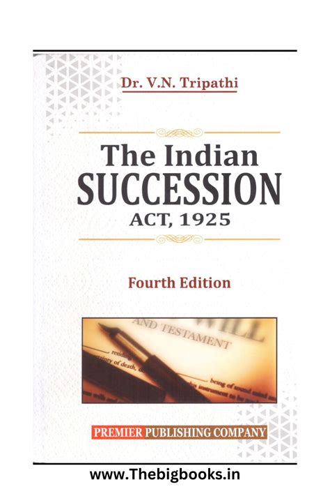 Premies Indian Succession Act 1925 2026, Indian Succession Act Book ...