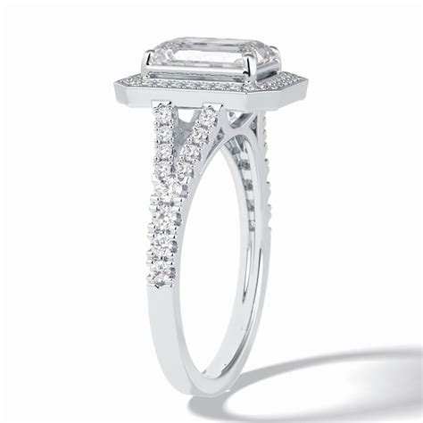 Lab Grown 2.84 CT Emerald Cut Minimalist Ring – Less Diamond