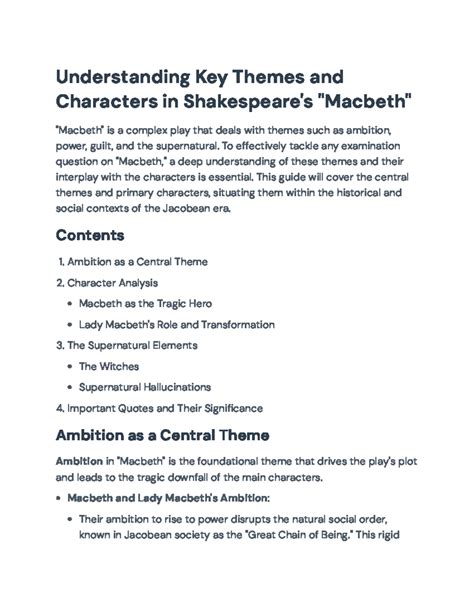 The Supernatural Elements in Macbeth: An Analytical Study - Studocu