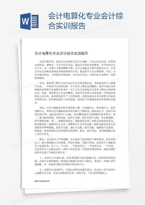 会计电算化专业会计综合实训报告Word模板下载_熊猫办公