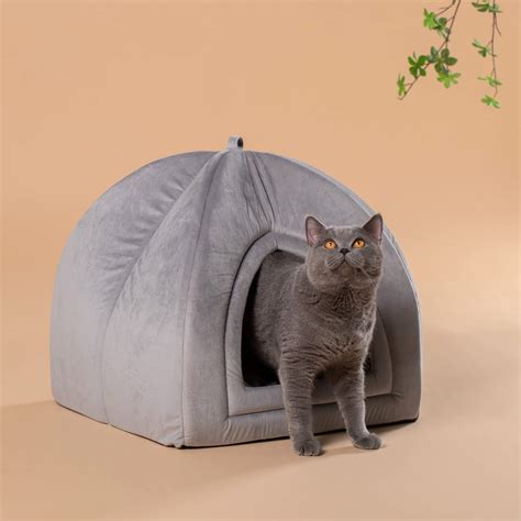 KASENTEX Cat Bed for Indoor Cats, 2-in-1 Cat House Pet Bed and Pet ...
