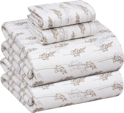 RUVANTI Flannel Sheets Queen Size - 100% Cotton Double Brushed Bed ...