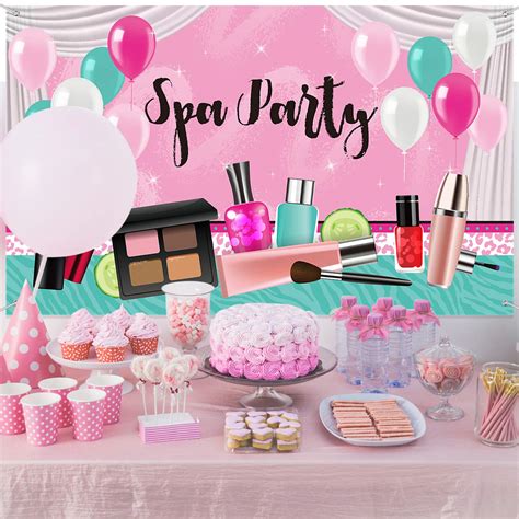 Girl Spa Party Backdrop Sweet Pink Princess Makeup Birthday Photography ...