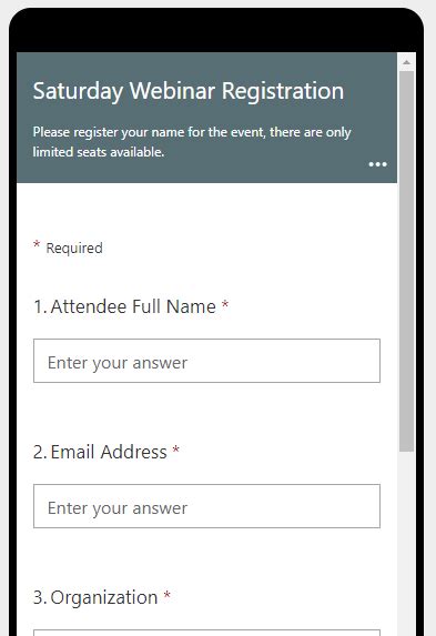 Attendee Registration Using Microsoft Forms 的图像结果