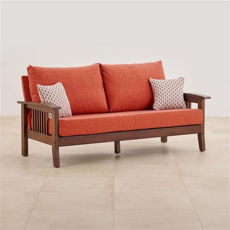 Buy Abby Fabric 3-Seater Sofa with Cushions - Orange from Home Centre ...