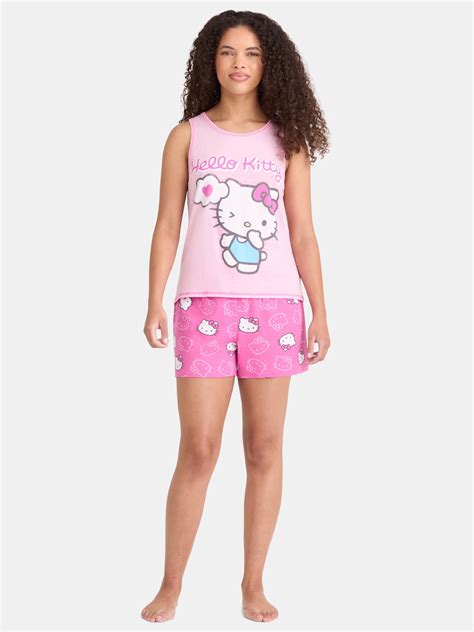 Hello Kitty Women's Tank Top and Shorts Pajama Set, 2-Piece, Sizes XS ...