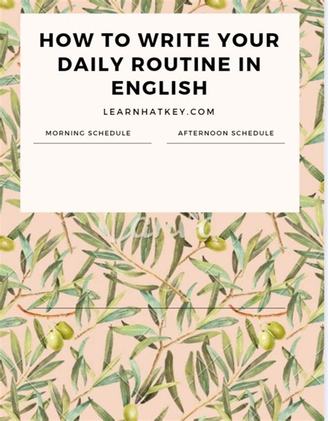 Image result for English Daily Routine Example