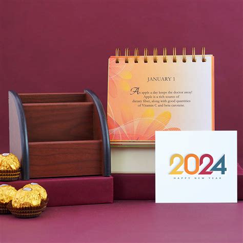 Send Pen Stand with Calender Gift Pack for New Year Online - GAL22 ...
