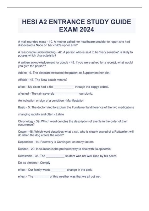 HESI A2 ENTRANCE STUDY GUIDE EXAM 2024 - HESI A2 ENTRANCE - Stuvia US