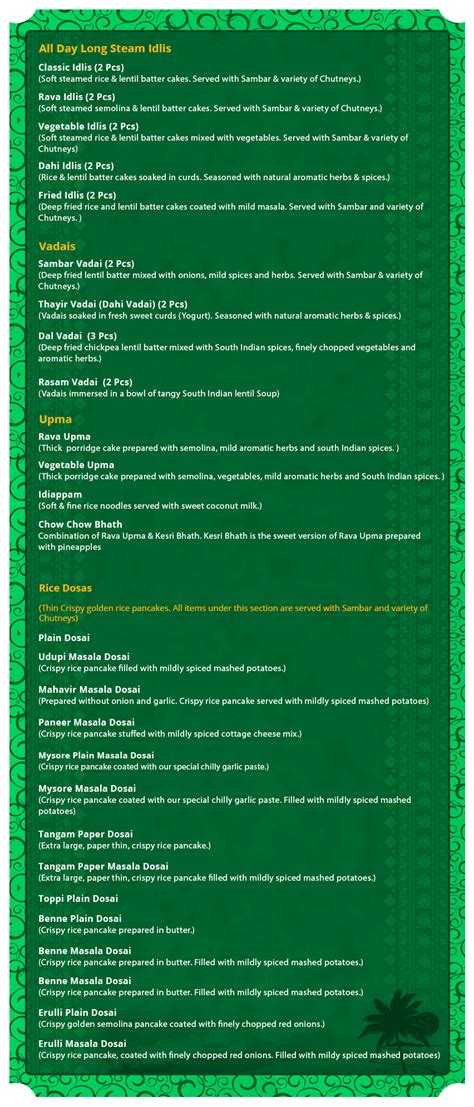 Naivedyam Restaurants Menu: South Indian Food Menu in Delhi/ NCR