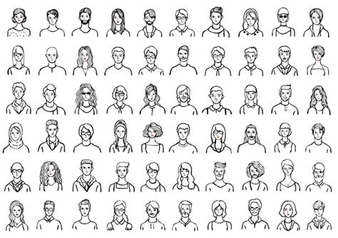 Hand getekende mensen avatar collectie | Gratis Vector