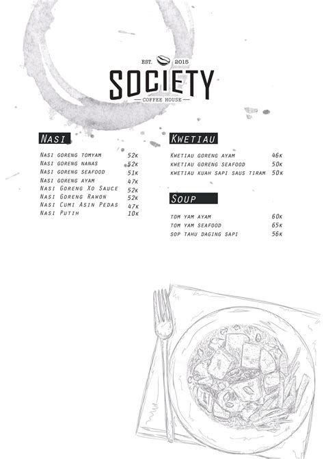 Menu Society Coffee House