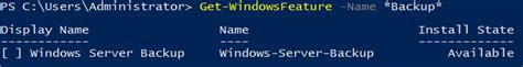 Image result for Windows Server Backup Feature Install PowerShell