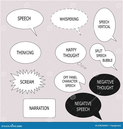 Vector of Various Kinds of Speech Bubbles in Comics, Manga and Their ...