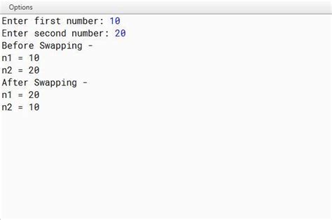 WAP using a function void swap(int n1, int n2) to swap the numbers ...