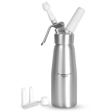 500ml Whipped Cream Dispenser N2o Powered 3x Decorating Nozzles ...