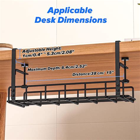 Buy ಕೇಬಲ್ ಮ್ಯಾನೇಜ್ಮೆಂಟ್ ಡೆಸ್ಕ್ ನೋ ಡ್ರಿಲ್, ಅಪ್ಗ್ರೇಡೆಡ್ ಲಾಂಗ್ ಆರ್ಮ್ ...