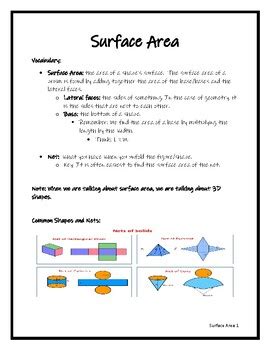Image result for Surface Area Lessons