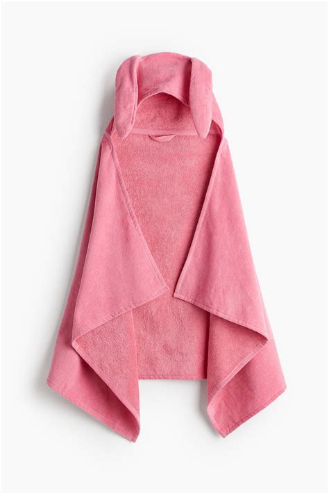Hooded bath towel - Pink/Bunny - Home All | H&M IN