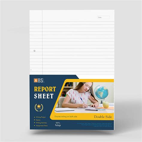 ABS Crown Both Side A4 Size Ruled Sheets for Project/Assignment ...