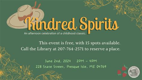 Kindred Spirits: an afternoon with "Anne of Green Gables", 228 State ...