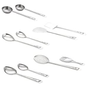 Buy WALKN ProChef Stainless Steel - 10-Piece Cooking Spoons Set ...