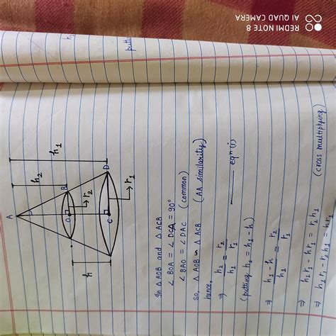 derive the formula of volume of frustum of the cone - Brainly.in