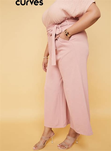 Buy Women Textured Wide Leg Crop Trousers Online at just Rs. 1199.0 ...