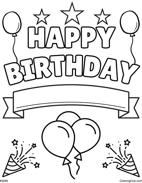 Happy Birthday Coloring Page