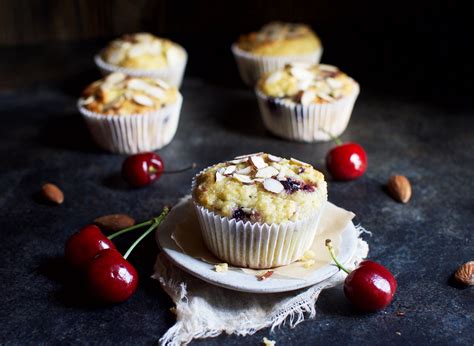 Low-Carb Almond Cherry Muffins Recipe - Simply So Healthy