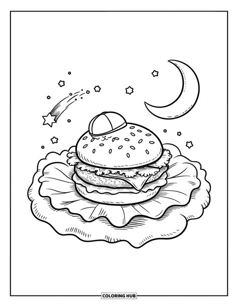 55+ Burger Coloring Pages for Kids and Adults (Free Printable PDFs)