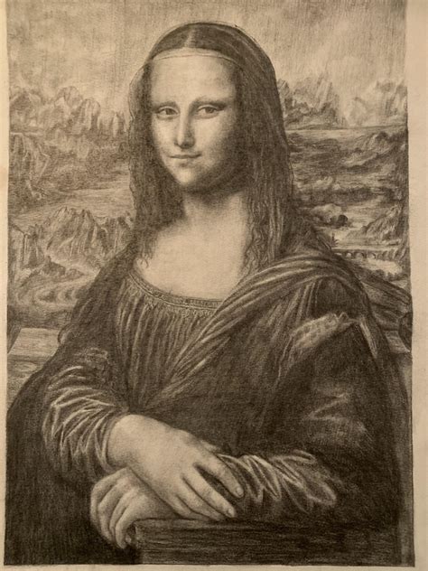Mona Lisa Pencil Drawing