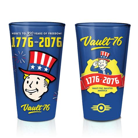 Buy Fallout Vault 76 and Vault-Tec Pint Glass [BLUE YELLOW 16oz ...