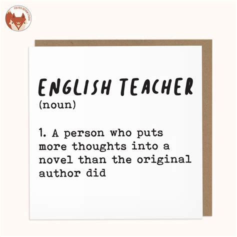 English Teacher Definition Teacher Greetings Card - Etsy UK | Greeting ...