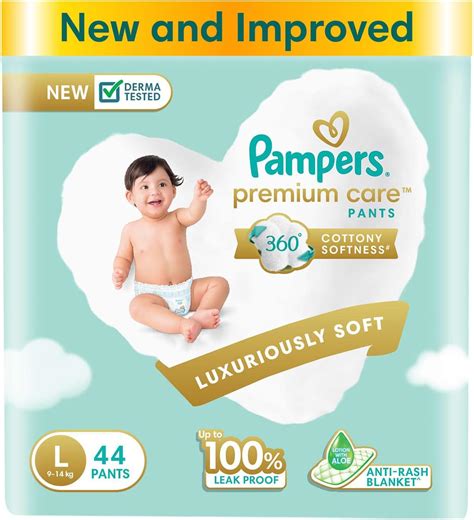 Buy Pampers Premium Care Pants Style Baby Diapers, Large (L) Size, 44 ...